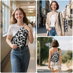 Tuwubi Crossbody Bags for Women, Sling Bag for Men, Small Hiking Backpack Anti Theft Lightweight for Outdoors Travel (L, Cow Pri