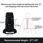 N Nevo Rhino Internal Frame Hiking Backpack 50/60/65/70/80L, Mountain Climbing Camping Backpack Daypack Waterproof Rain Cover