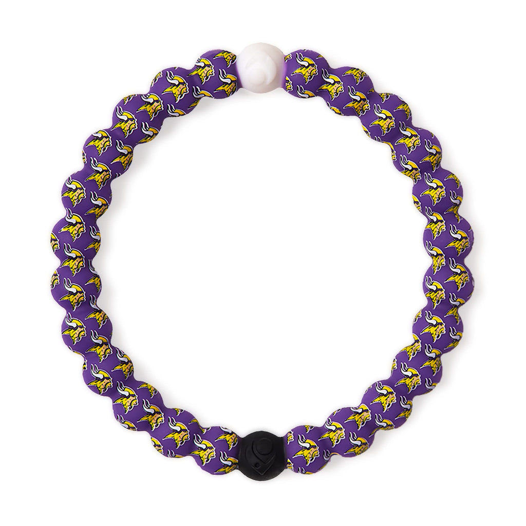 Lokai Silicone Beaded Bracelet For Men & Women, Nfl Football Collection - Minnesota Vikings, Logo, Extra Large - Silicone Jewelr