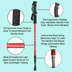 Aihoye Hiking Trekking Poles, 2 Pack Collapsible,Lightweight, Anti Shock, Hiking Or Walking Sticks,Adjustable Hiking Pole For Me