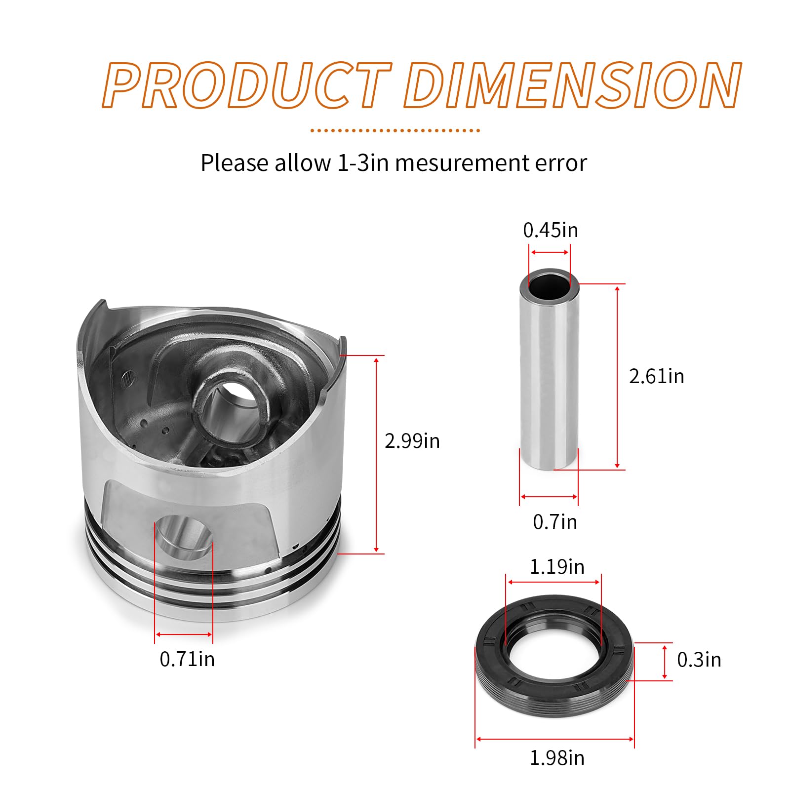 341Cc Engine Rebuild Kit Piston & Ring W/Gasket Std For Club Car Gas Golf Cart 1986-1991 1012515