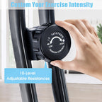 Merax Folding 3 In 1 Adjustable Exercise Bike With Resistance Bands Convertible Magnetic Upright Recumbent Bike