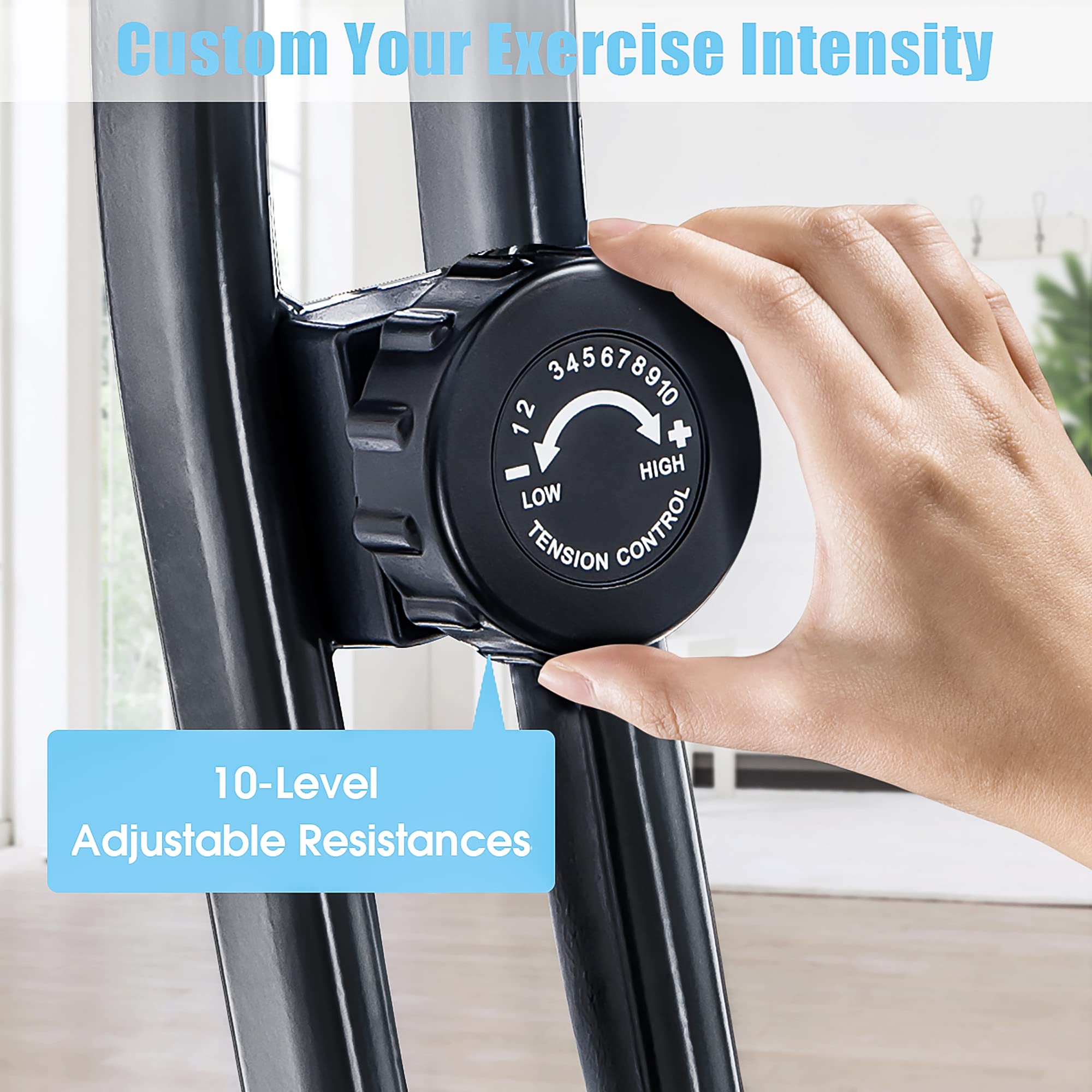 Merax Folding 3 In 1 Adjustable Exercise Bike With Resistance Bands Convertible Magnetic Upright Recumbent Bike