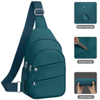 Tuwubi Crossbody Bags for Women, Sling Bag for Men, Small Hiking Backpack Anti Theft Lightweight for Outdoors Travel (L, Teal Bl