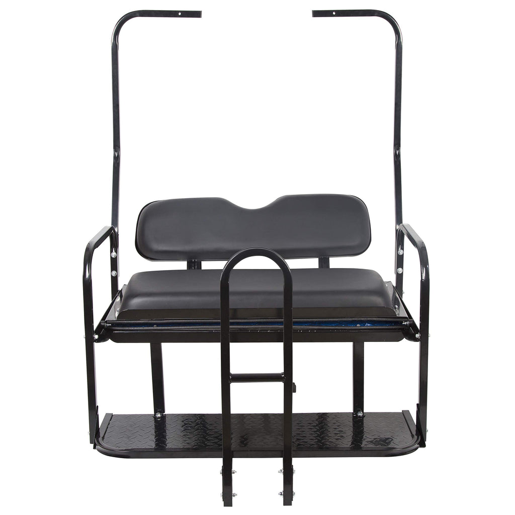 Kuafu Black Rear Flip Back Seat Compatible With 1982-2000.5 Club Car Ds Model Golf Cart 1102 Lbs Weight Capacity Heavy Duty Stee