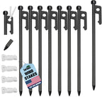 Eurmax Usa 12 Inch Multiuse Heavy Duty Steel Tent Stakes Tarp Pegs Camping Stakes For Outdoor Camping Canopy And Tarp With 4 Rop