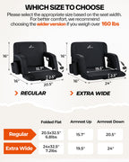 Sportneer Heated Stadium Seats with Back Support: 6 Adjustable Angles Extra Wide Bleacher Seat with Dual Heating Zones - 2.5 Pad