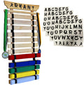 12 Belt Taekwondo Belt Display Rack With Stickers, Pine (12 Belt)