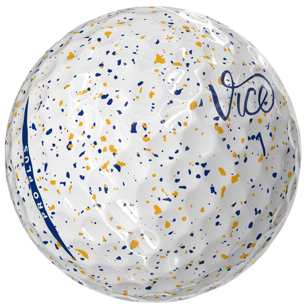 Vice Pro Plus Golf Balls (2025 Model) (Navy/Orange Drip)