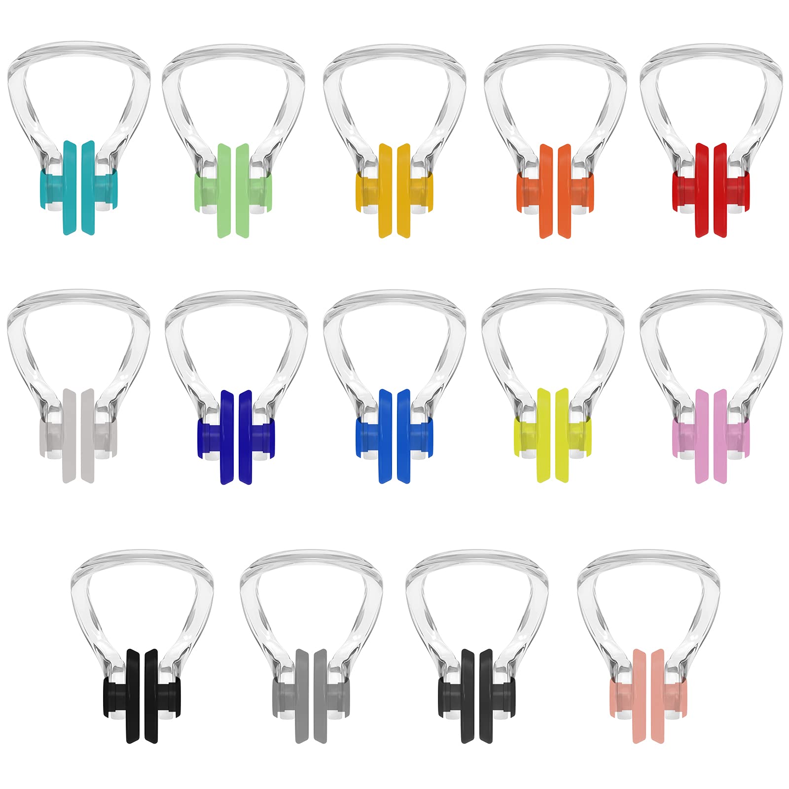 Swimming Nose Clip,Hurdilen Swim Nose Clip With Waterproof Silica Gel For Kids (Age 7+) And Adults,14 Packs,Multi-Color