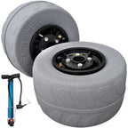 Vevor Beach Balloon Wheels, 9'' Replacement Sand Tires, Pvc Cart Tires For Kayak Dolly, Canoe Cart And Buggy W/Free Air Pump, 2-