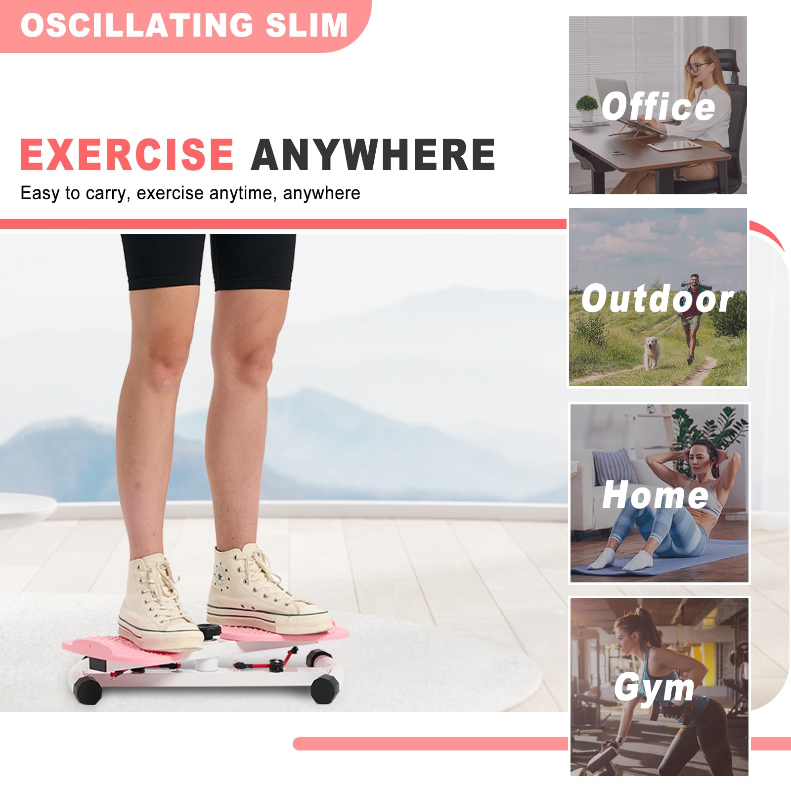 Waist Twister Machine With Resistance Bands - 300 Lbs Weight Capacity, Non-Slip Twist Board, Noiseless Ab Twister For Belly Fat