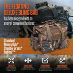 Alps Outdoorz Deluxe Floating Blind Bag - Standard Size, Mossy Oak Shadow Grass Habitat - Waterproof Hunting Duffel Bag, With Re