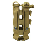Patiosguard Tactical Water Bottle Pouch For Molle Systems, Adjustable Outdoor Sports Kettle Carrier Holder (Brown)
