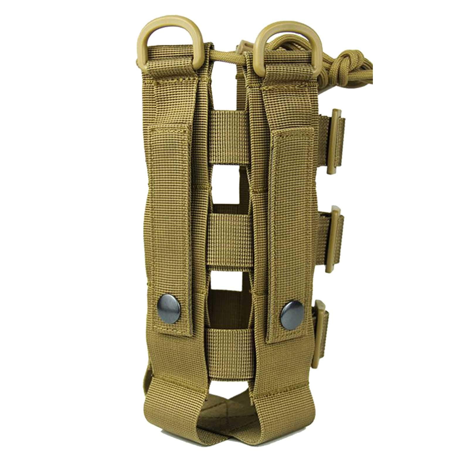 Patiosguard Tactical Water Bottle Pouch For Molle Systems, Adjustable Outdoor Sports Kettle Carrier Holder (Brown)