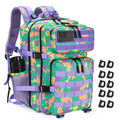 R.SASR Military Tactical Backpack 45L Large Tactical Backpack for Men, Hiking Rucksack With Bottle Holder (Purple, Green, Yellow