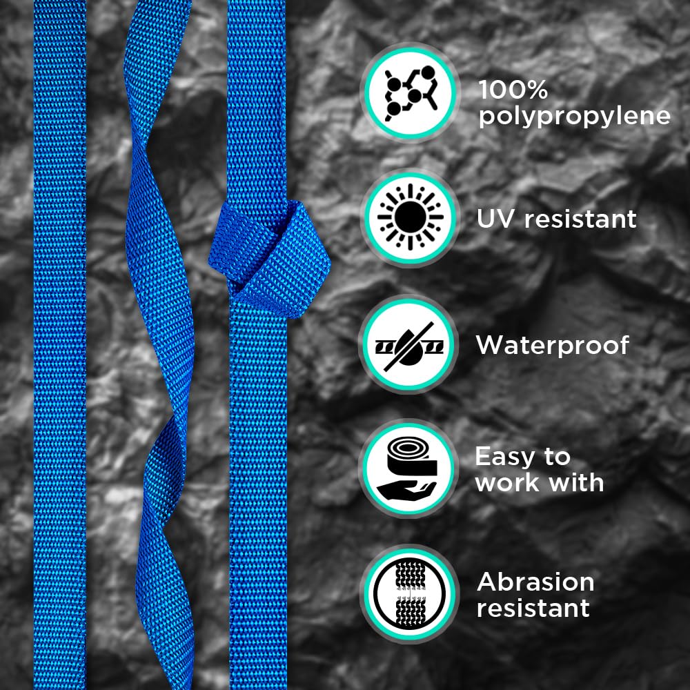 Teceum 1 Inch Webbing - Simple Blue - 25 Yards - 1    Webbing For Climbing Outdoors Indoors Crafting Diy