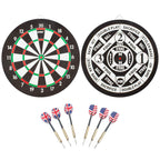 Gse 18'' Dartboard Game Set With Six 17G Steel Tip Darts, 2-In-1 Double Sided Bound Paper Baseball And Dart Board Games Set, Exc
