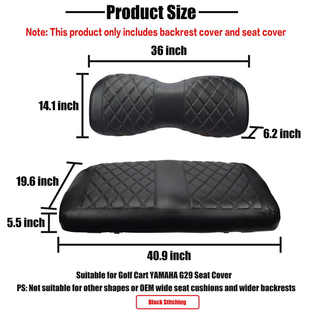 Nokins Golf Cart Yd Diamond Seat Cover For Yamaha Drive/Drive 2 Original Regular Seat Cushion, No Stapler, Golf Cart Vinyl Repla