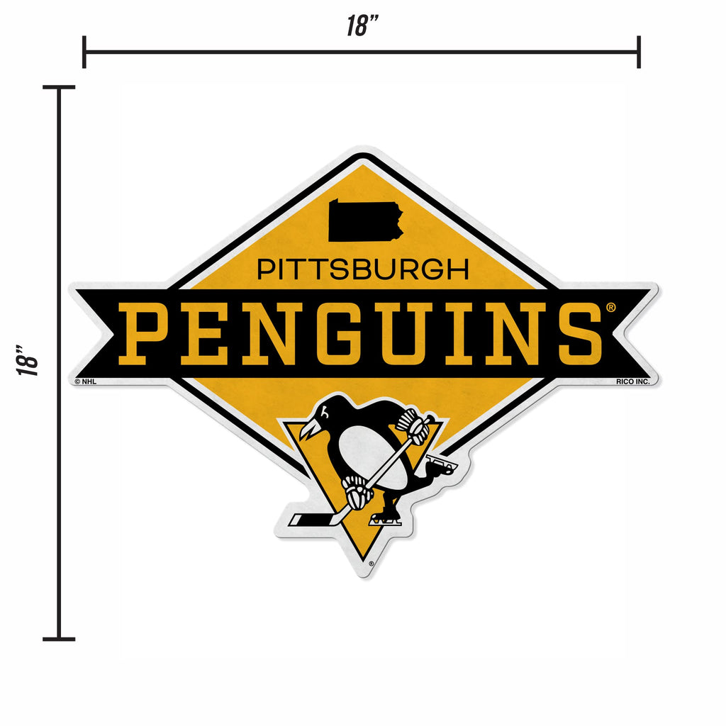 Rico Industries Nhl Pittsburgh Penguins Diamond Shape Cut Pennant - Home And Living Room D  Cor - Soft Felt Ez To Hang