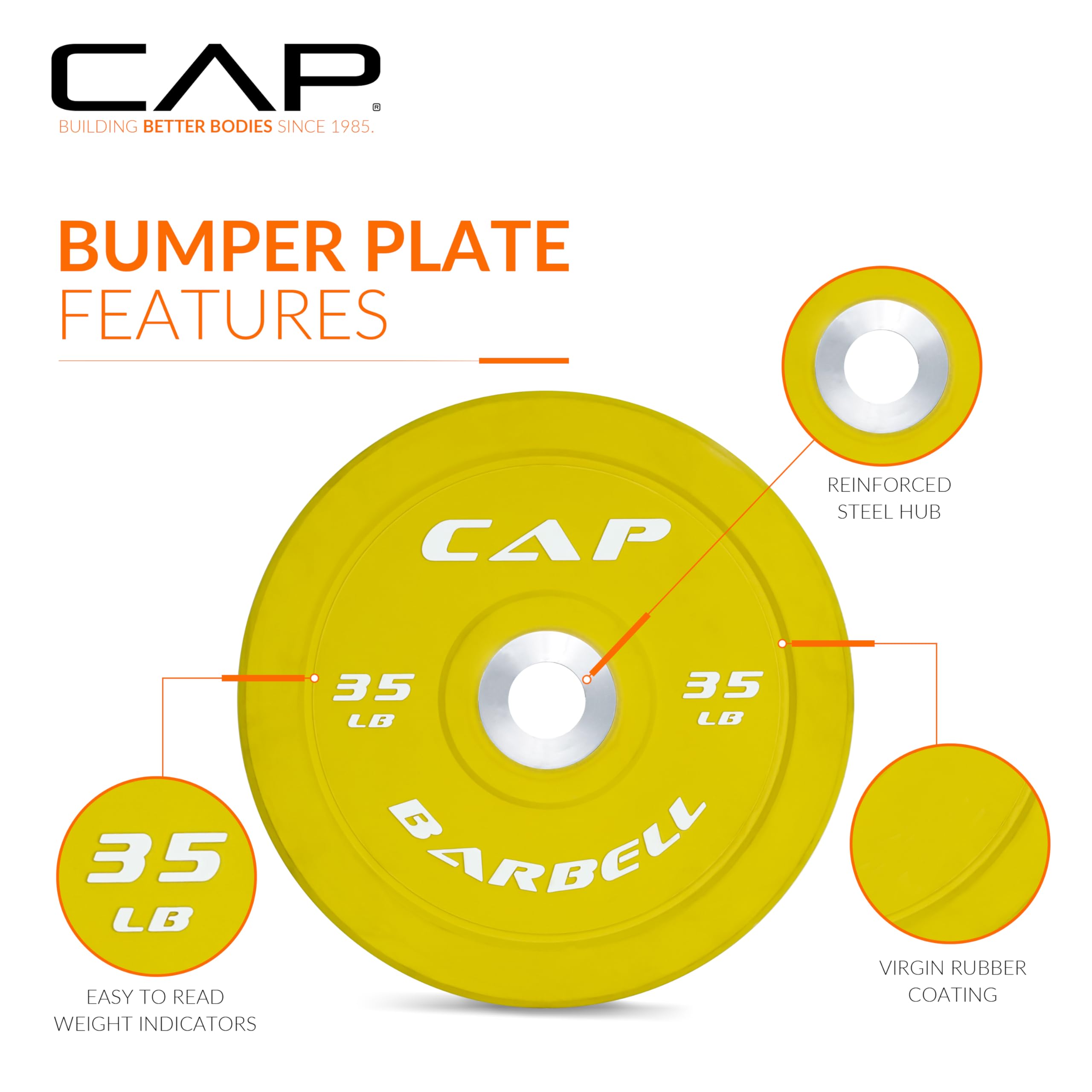Cap Barbell 190 Lb Competition Olympic Bumper Plate Set
