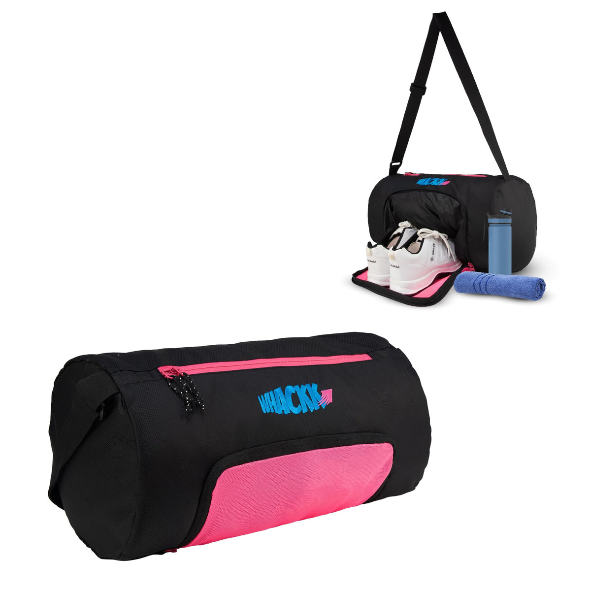 Whackk Track 31L Gym Bag, Sports Duffle Bag With Shoe Pocket, Adjustable Strap, Lightweight Multipurpose Travel Bag (Unisex) (Pi