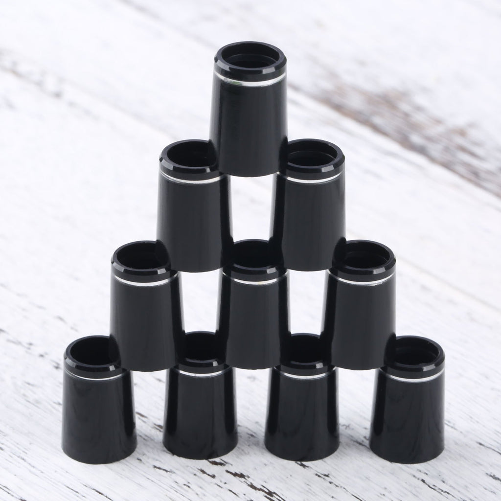 Muxsam 10Pcs .335 Black Golf Tapered Ferrules Compatible For Irons Shaft Universal With Single Silver Ring