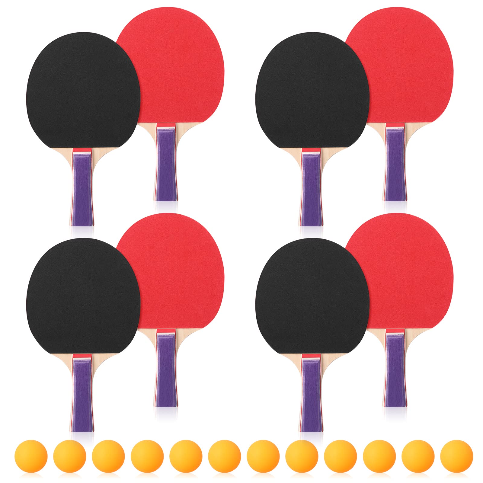 Outus 4 Set Portable Table Tennis Set Table Tennis Paddle Kit 8 Table Tennis Paddles And 12 Balls Table Tennis Racket Player Set