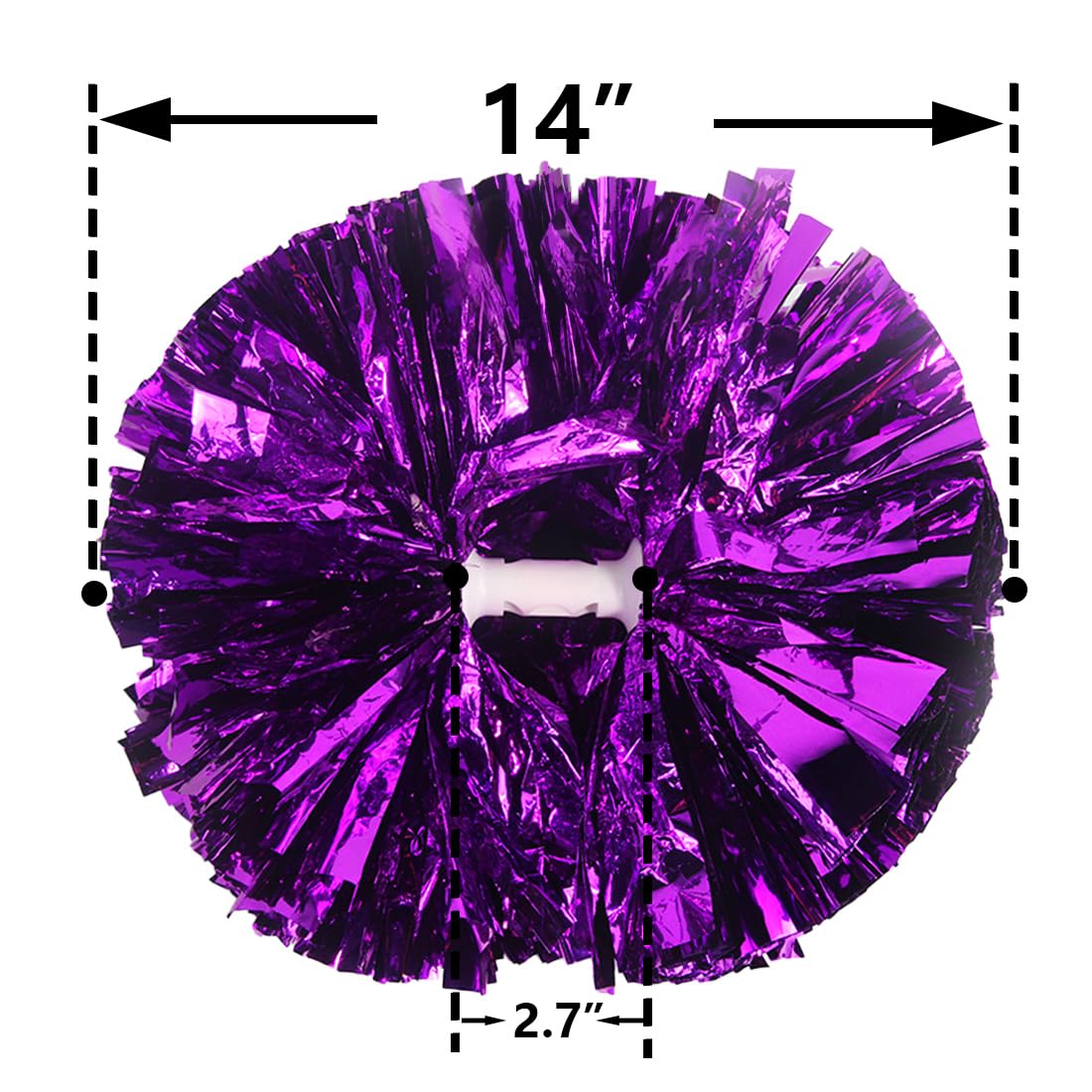 Hooshing 2Pcs Purple Pom Poms Cheerleading With Baton Handle Cheering For Girls Team Spirit Sports Dance Cheering