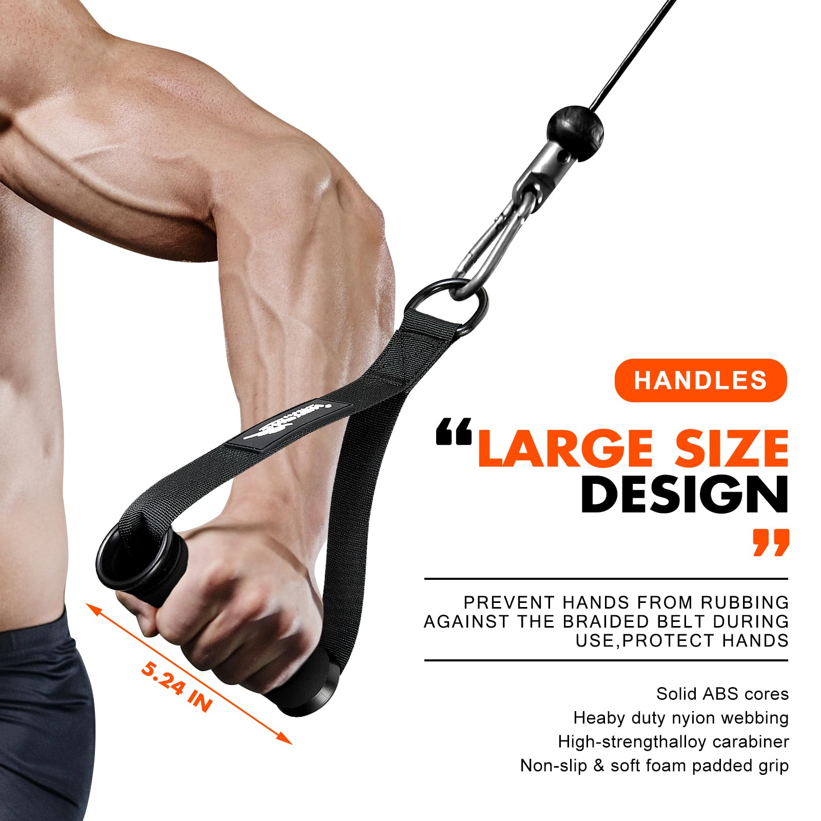 Hpygn Exercise Handles, Gym Equipment Accessories Replacement For Cable Machine Pulleys, Resistance Bands, Weight Lifting, Pilat