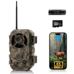 Xjwecavi Trail Camera Wifi 4K 48Mp With Night Vision Ip66 Waterproof 0.1S Trigger Speed And Bundled With 32Gb Memory Card, Card
