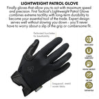 First Tactical Womens Lightweight Patrol Gloves, Black, XX-Large