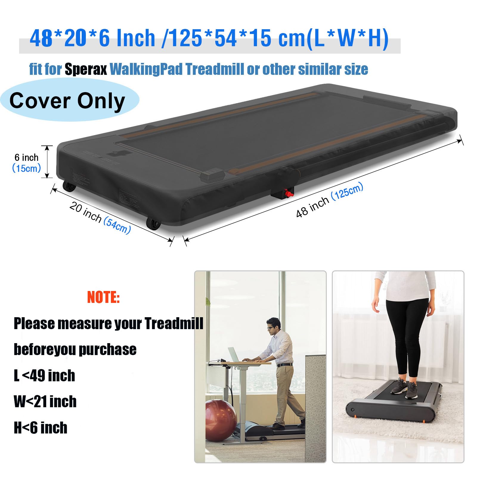 Aidetech Under Desk Treadmill Cover for Sperax Walking Vibration Pad, Dust-Proof Walking Pad Cover, Waterproof Protective Cover