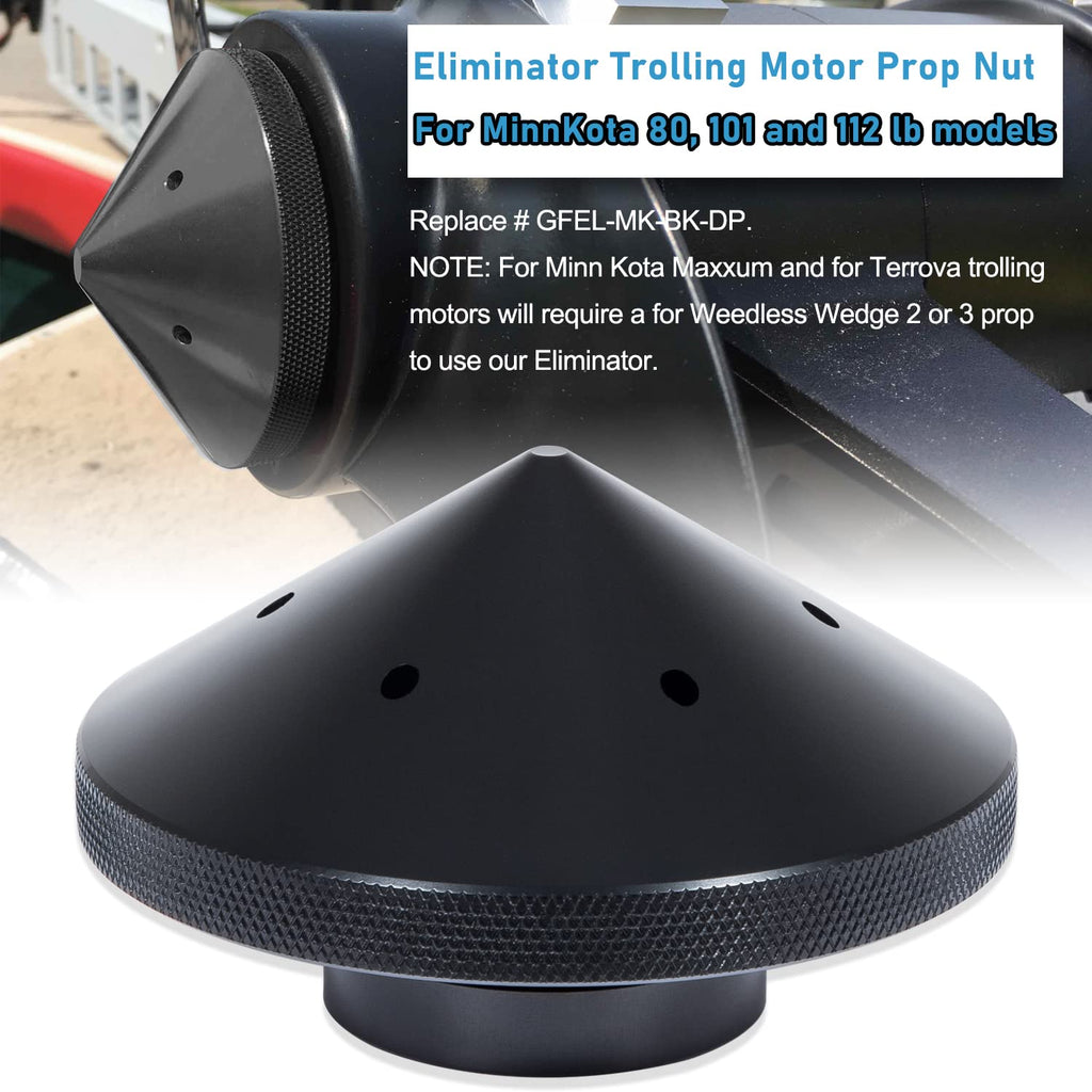 Eliminator Trolling Motor Prop Nut Custom Fit For Minnkota 80, 101 And 112 Lb Models (Black)