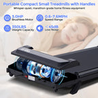 Electric Treadmills for Home with Incline, Walking Pad Treadmill with Handle Bar, 0.6-7.6MPH Portable Small Treadmills with Hand