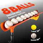 Spoynal Baseball Auto Soft Toss Trainer With Rebound Net - Adjustable Height 52 ''-72 '', 8-Ball Capacity, 6/8/10S Auto-Drop, Re