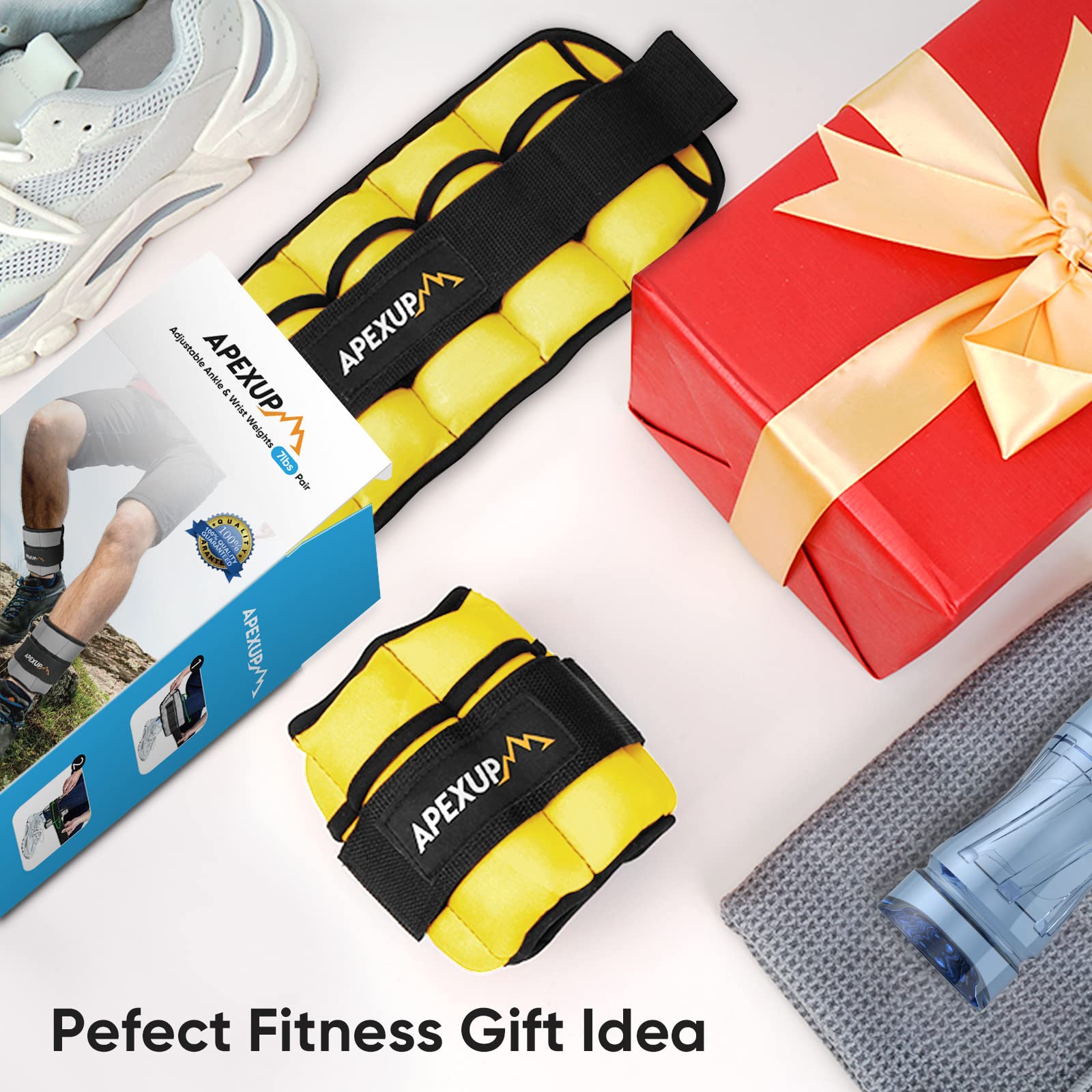 Apexup 10Lbs/Pair Adjustable Ankle Weights For Women And Men, Modularized Leg Weight Straps For Yoga, Walking, Running, Aerobics