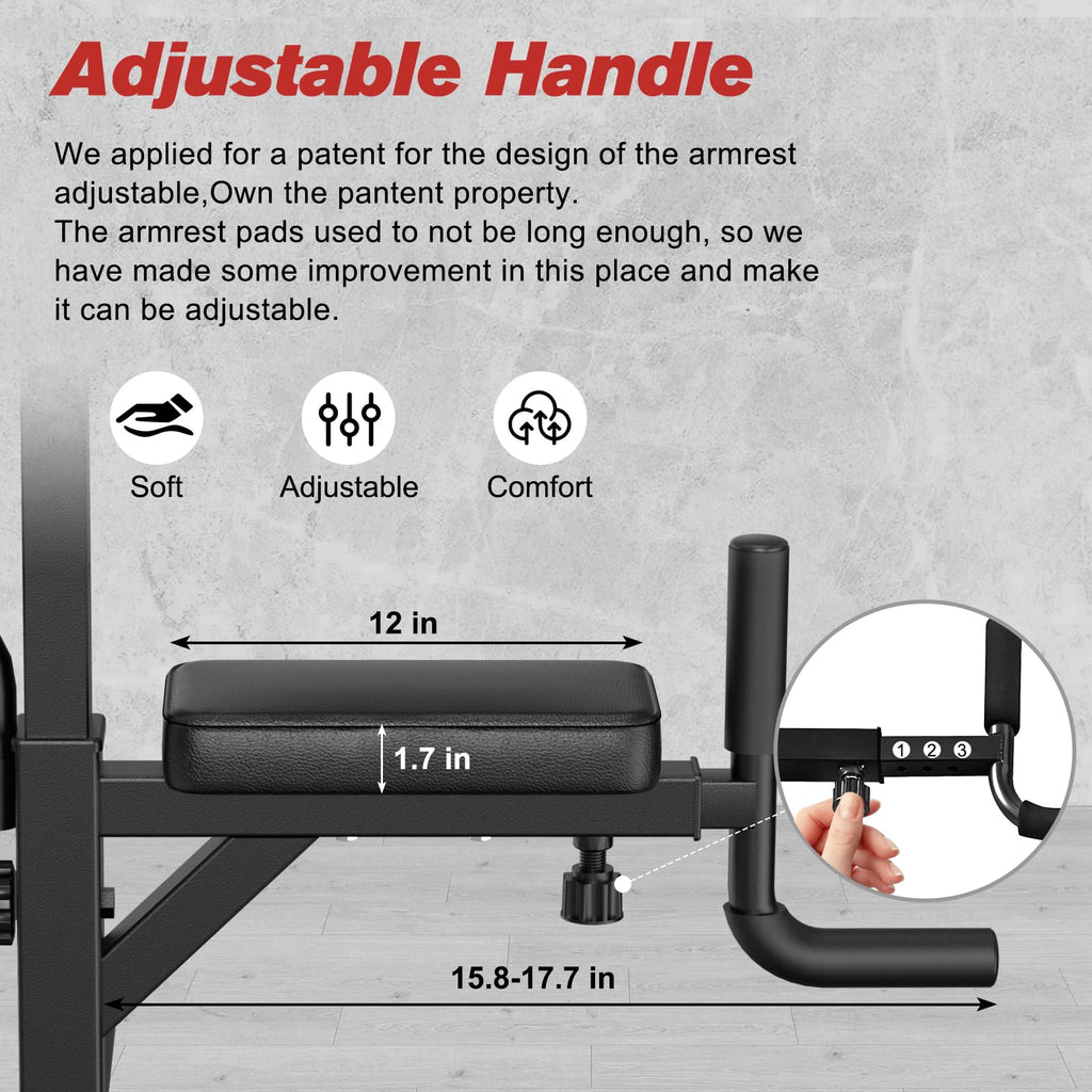 RELIFE REBUILD YOUR LIFE Power Tower Pull Up Bar Station Workout Dip Station for Home Gym Strength Training Fitness Equipment, 4