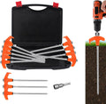 8 Tent Stakes Heavy Duty 12 Pack, Screw In Tent Stakes, Metal Threaded Camping Stakes, Ground Anchors For Canopies, Gardening An