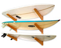 StoreYourBoard Timber Surfboard Wall Rack, Holds 3 Surfboards, Wood Home Storage Mount System, Garage Hanging Organizer Natural