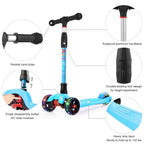 Allek Kick Scooter B02, Lean N Glide Scooter with Extra Wide PU Light-Up Wheels and 4 Adjustable Heights for Children from 3-12