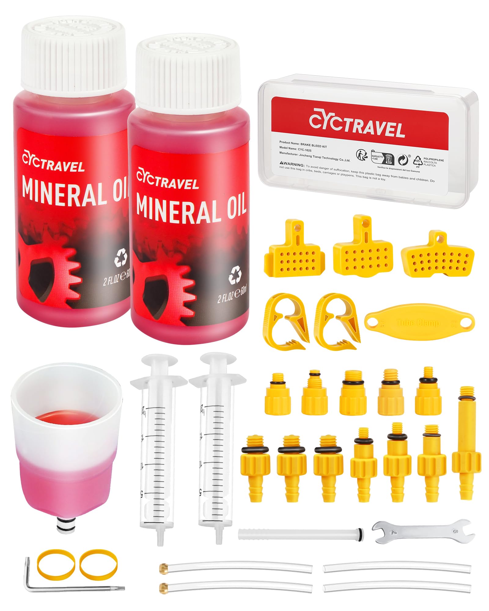 cyctravel Brake Bleed Kit for Shimano, TEKTRO, TRP Hydraulic Disc Brakes, Mountain Brake Bleed Kit Including High Performance Mi