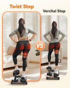Niceday Twist Stepper for Exercise at Home, Mini Stair Stepper with Resistance Bands at Home Workout Equipment with 300LBS Loadi