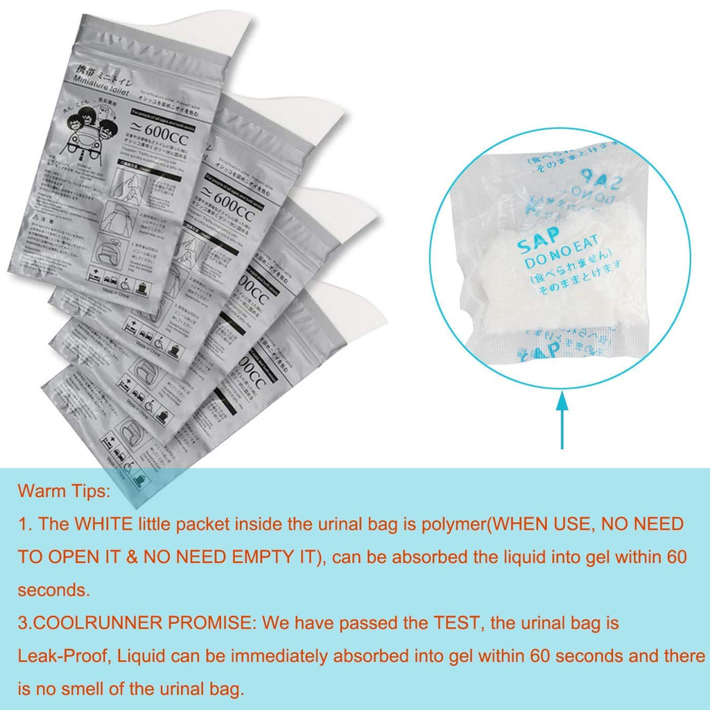 Coolrunner Disposable Urine Bags,12 Pack Camping Pee Bags, Disposable Urinals Vomit Bags For Travel Urinal Toilet Traffic Jam Em