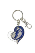 NHL Tampa Bay Lightning Swirl Heart Keychain