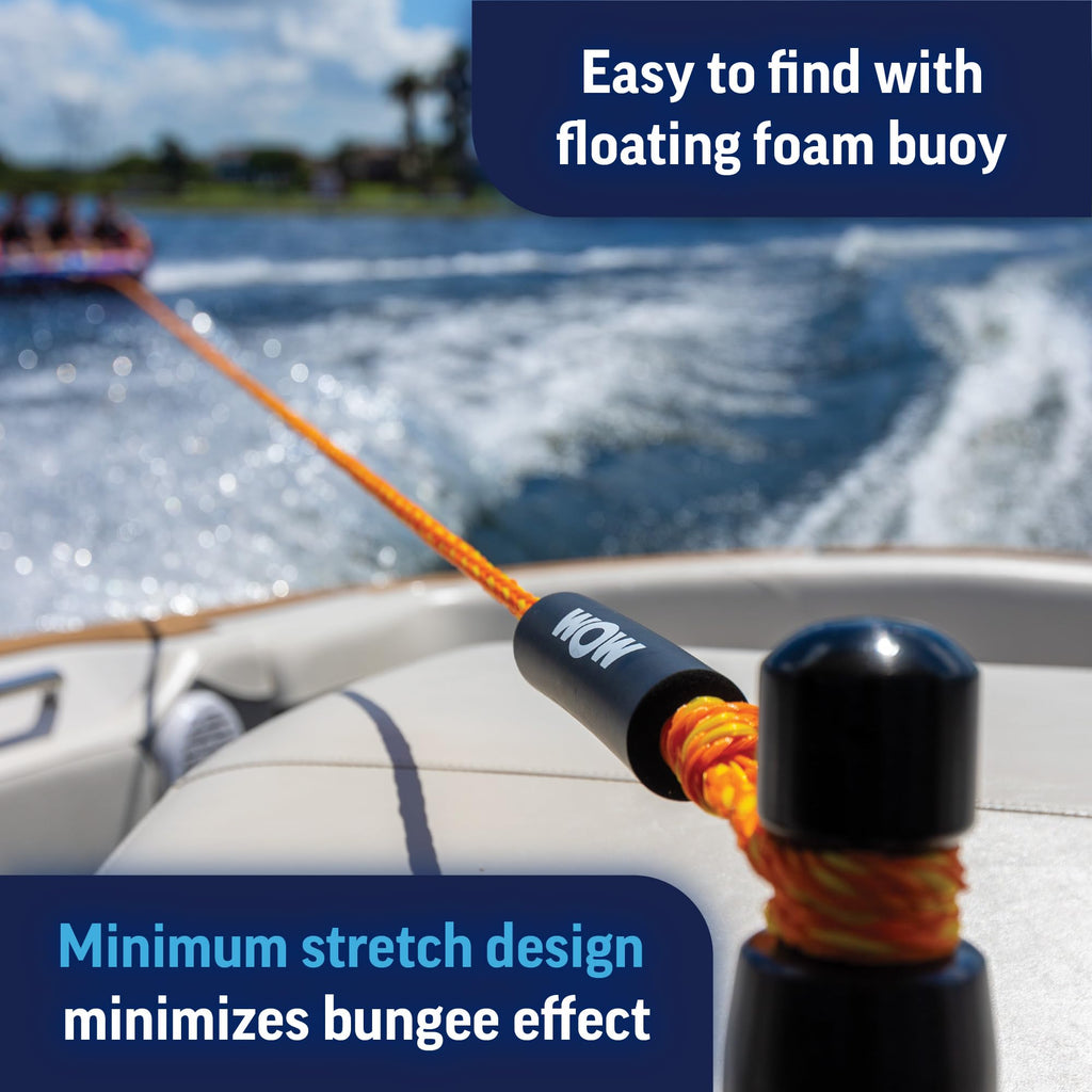Wow Sports 6K 60 Ft. Tow Rope With Floating Foam Buoy 1 2 3 Or 4 Person Tow Rope For Boating, 11-3020