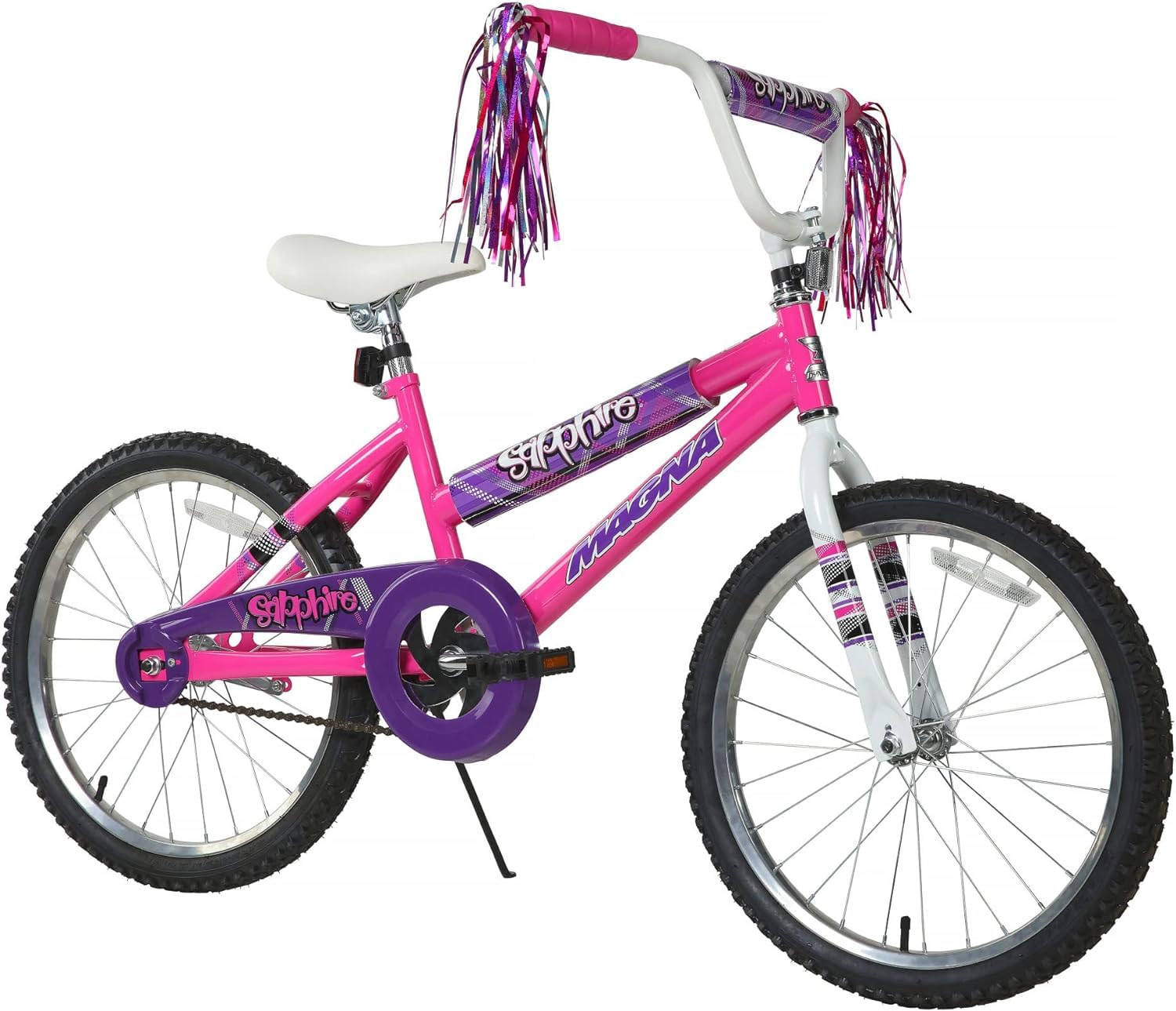 Dynacraft Magna Sapphire 20'' Bike - Sturdy Steel Frame, Front And Rear Hand Brakes, Adjustable Seat, Kickstand - Ideal For Ages