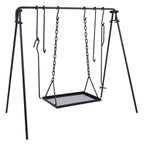 Redcamp Campfire Swing Grill Stand, Portable Hanging Cooking Grill Rack With Dutch Oven Lid Lifter & Hooks For Outdoor Bbq Picni