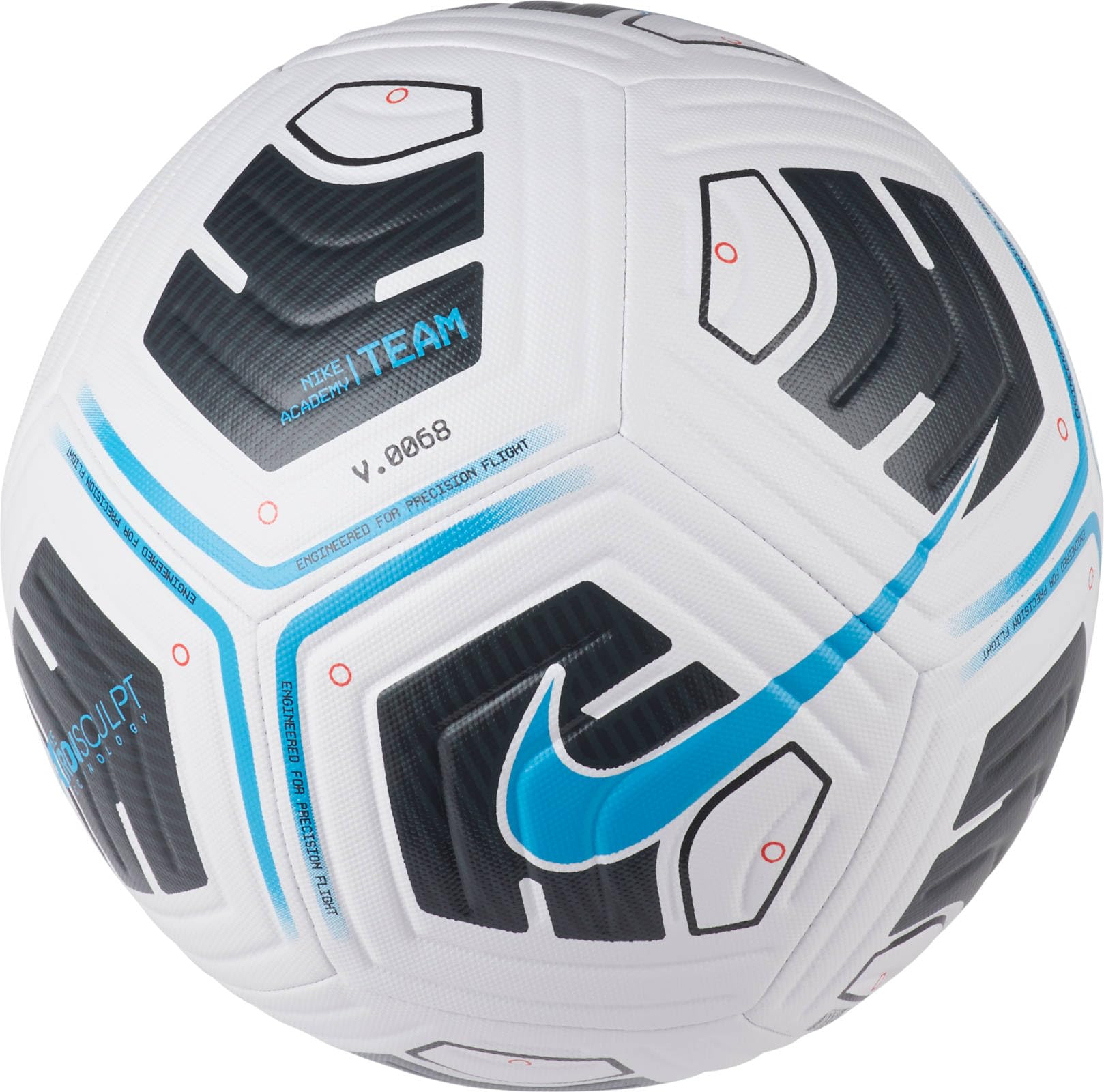 Nike Unisexs NK Academy - Team Recreational Soccer Ball, White/Black/(lt Blue Fury), 4
