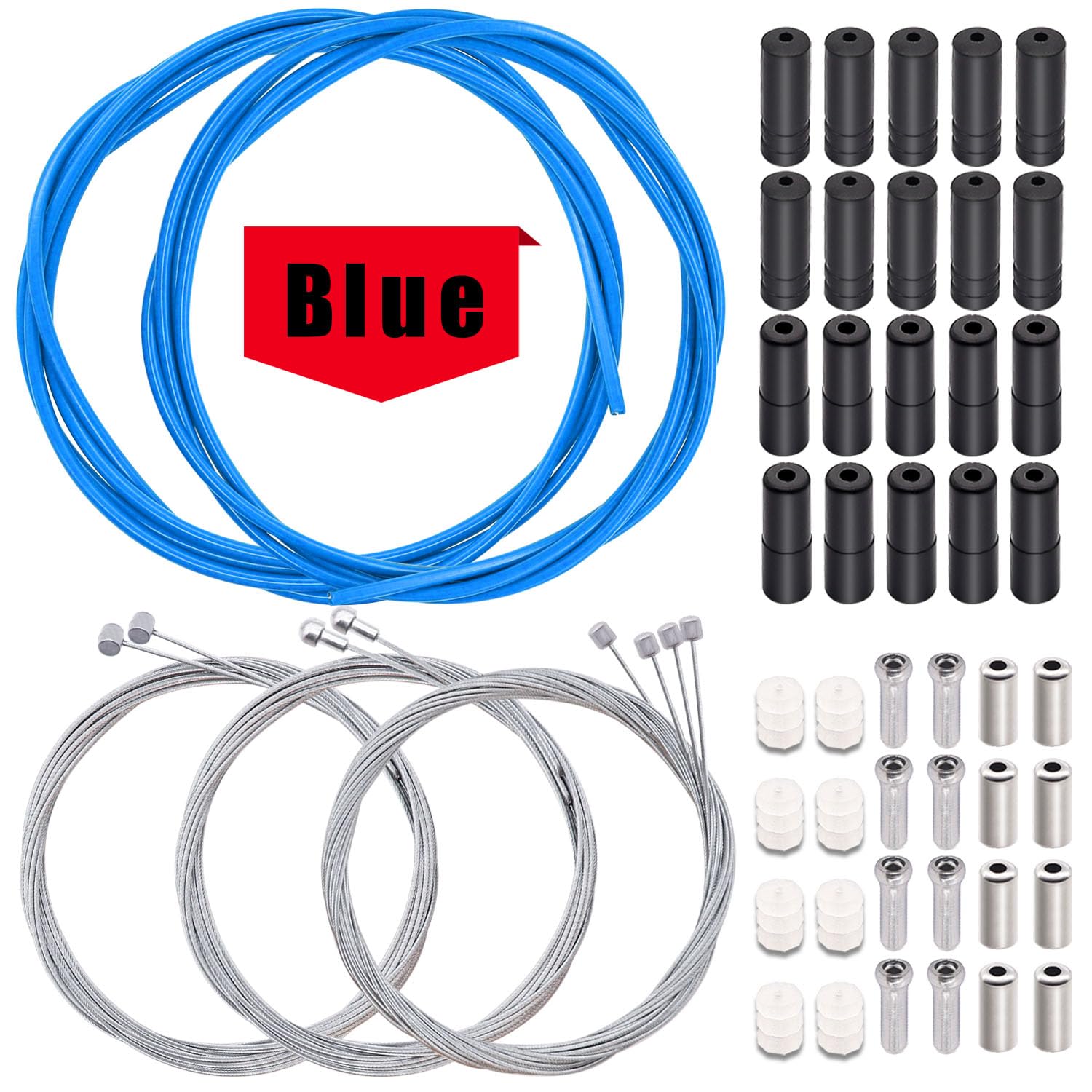 Weideer Bicycle Brake and Shift Cable Housing Kit - Transmission Line for Mountain Road Bike Repair - Blue